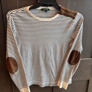 Lauren Ralph Lauren Womens Long Sleeve T shirt XL Suede Details